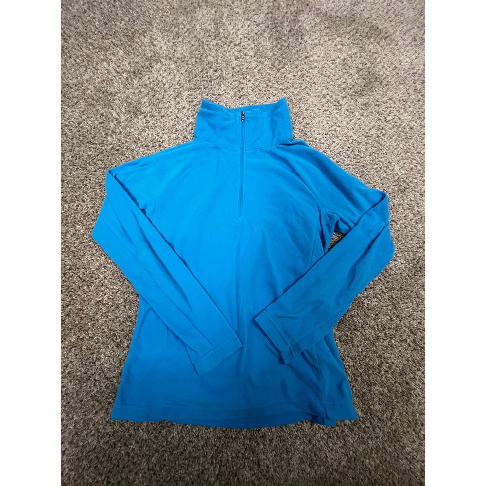 Columbia Womens Blue Quarter Zip Fleece Pullover Mock Neck Sweater Size Medium
